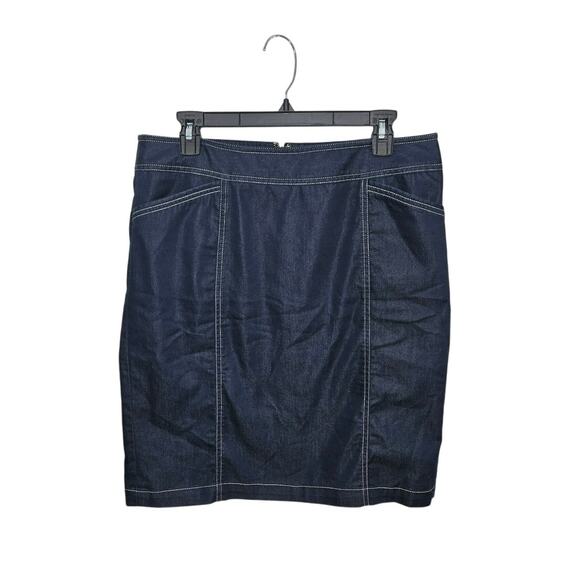 Jones New York Dresses & Skirts - Jones New York Blue Double Front Pocket Stretch Pencil Skirt Size 10 Medium